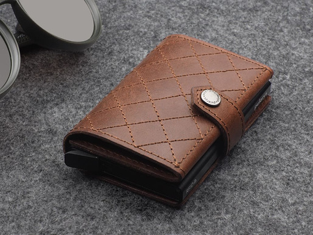 Portfel HIKER - CHIC Decor wykonany z garbowanej skóry Nomad brązowy