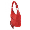 Klasyczny worek na ramię ,zamki suwaki XL A4  Shopper bag zamsz naturalny  czerwony W345R