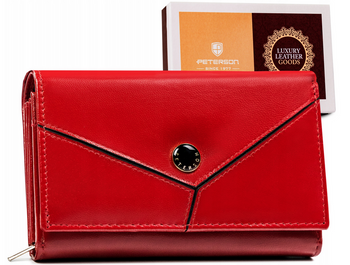 Damski, średni portfel ze skóry naturalnej - Peterson