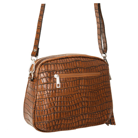 Listonoszka skórzana Canaletto krokodyl w kolorze koniakowym TD808s70