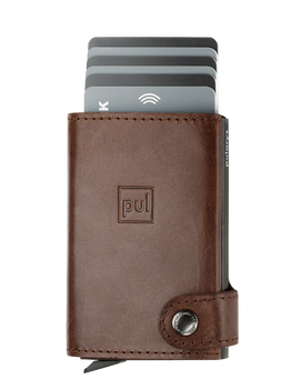 Portfel SOLO wykonany z roślinnie garbowanej skóry Nomad brązowy