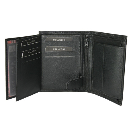 Portfel męski z ozdobnym przeszyciem