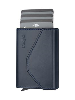 Portfel PORTER Go wykonany z miękkiej w dotyku skóry Italia granatowy