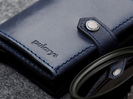 Portfel HIKER wykonany z roślinnie garbowanej skóry Nomad granatowy