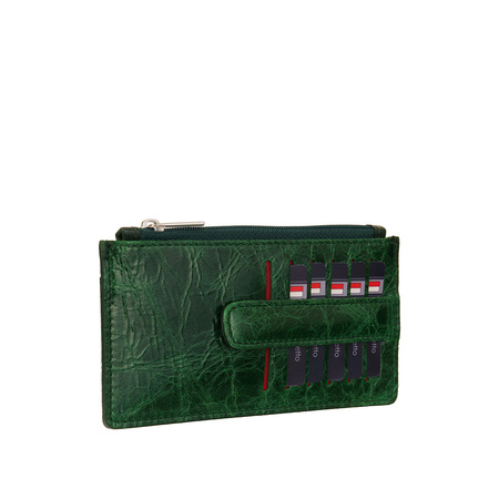 Etui na karty skórzane Canaletto w eleganckim zielonym kolorze