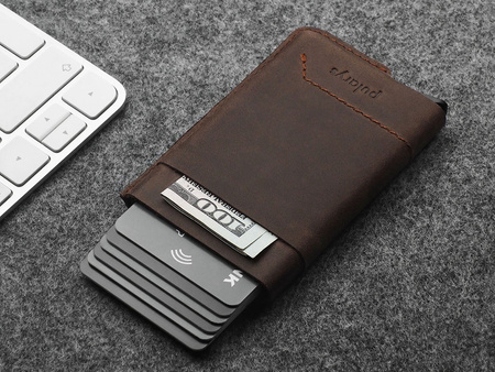 Portfel GOBI wykonany ze woskowanej skóry Hunter brązowy