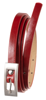 Cienki pasek damski z gładkiej skóry ekologicznej - Cavaldi 105