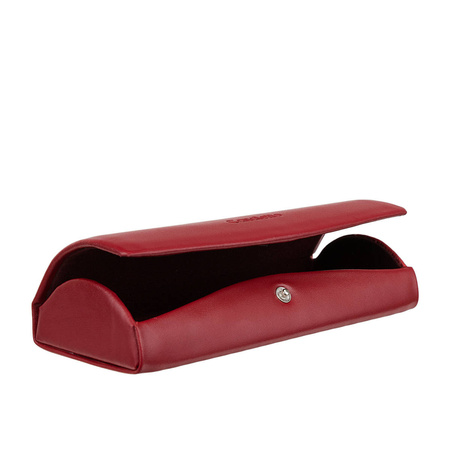 Etui na okulary Canaletto z eleganckiej skóry - czerwone, polskie rękodzieło