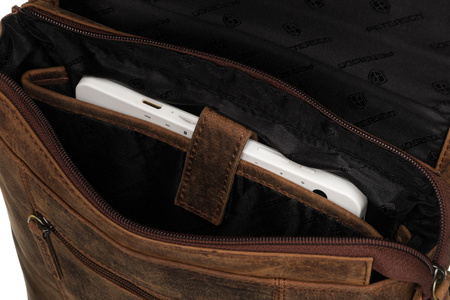 Listonoszka męska ze skóry naturalnej w brązowym kolorze - Peterson