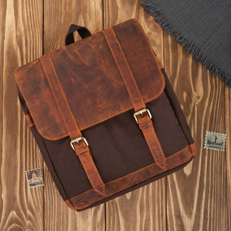 Plecak męski vintage brązowy Paolo Peruzzi T-29-BR