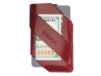 Portfel NAMIB wykonany z roślinnie garbowanej skóry Nomad czerwony