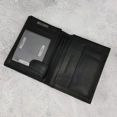 Portfel męski pionowy z RFID BELLUGIO - czarny