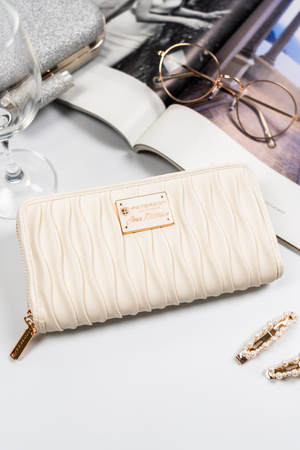 Portfel damski Rovicky w delikatnym różu z marszczoną skórą ekologiczną