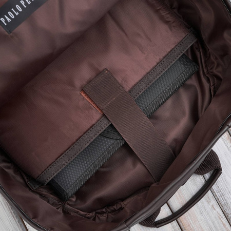 Plecak skórzany unisex do laptopa 15.6" Paolo Peruzzi E-29-BR
