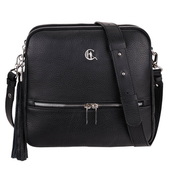 Elegancka torebka listonoszka Canaletto z groszkowanej skóry z detalami