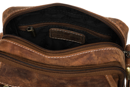 Listonoszka męska Peterson w brązowej skórze z regulowanym paskiem