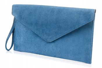 Włoska Kopertówka Skórzana Zamszowa wieczorowa