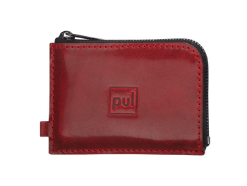 Portfel OLDTIMER SLIM  wykonany z roślinnie garbowanej skóry Nomad czerwony