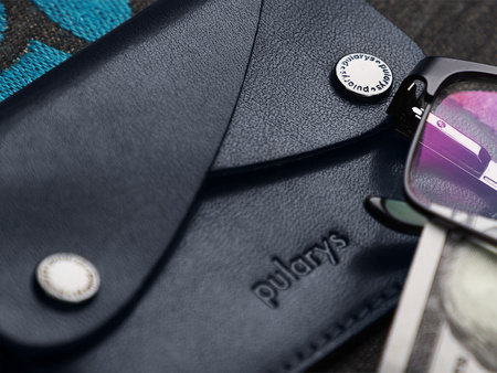 Portfel RETRO wykonany z roślinnie garbowanej skóry Nomad granatowy