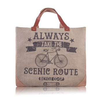 Pojemna torebka damska na ramię z nadrukiem Paolo Peruzzi E-13-MC