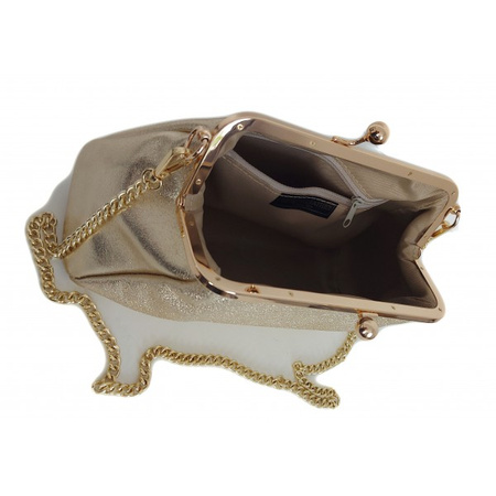 Kopertówka listonoszka Vera Pelle złote okucia skórzana LKB35ORO