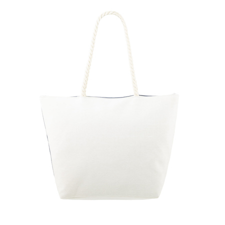 Torba Plażowa materiałowa marynarska lekka duża A4 shopper canvas Bellugio