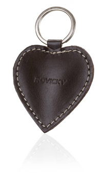 Brelok do kluczy w kształcie serca ze skóry naturalnej - Rovicky