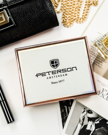 Portfel damski ekologiczny z biglem i pięknym wzorem roślinnym - Peterson