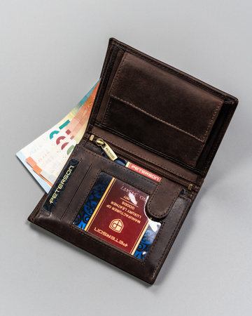 Portfel męski skórzany Peterson - duży, pionowy, elegancki i praktyczny