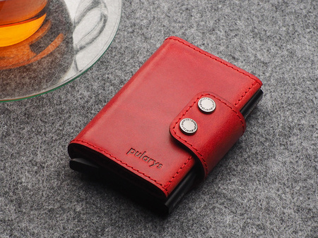 Portfel DOPPIO wykonany ze skóry Nomad czerwony