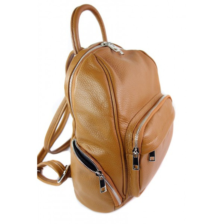 Elegancki poręczny plecak Vera Pelle Camel  VP344C