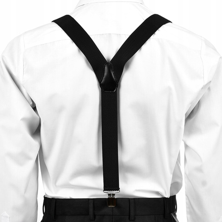 Szelki do spodni męskie eleganckie mocne V czarne