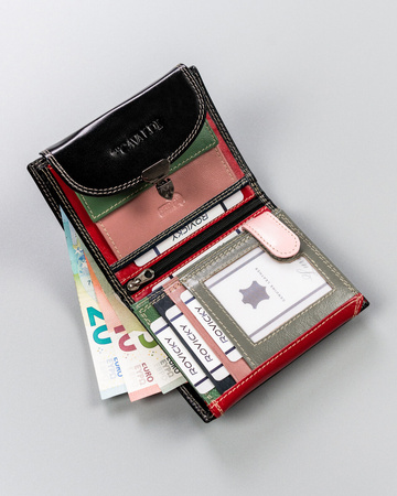 Portfel damski skórzany na zatrzask z technologią RFID - 4U Cavaldi