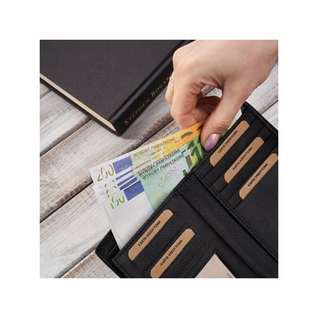 Portfel damski skórzany duży czarny RFID Brodrene G-12-BL
