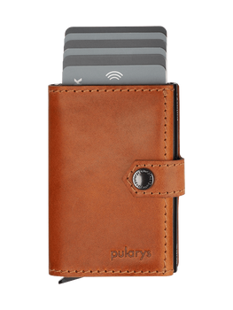 Portfel HIKER Go wykonany z roślinnie garbowanej skóry Nomad koniak