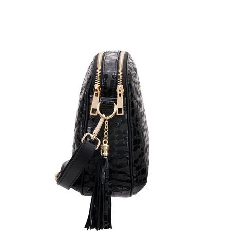 Listonoszka Canaletto z naturalnej skóry w krople i złotymi detalami