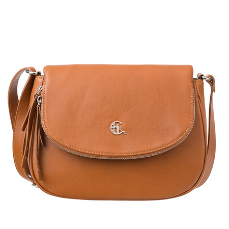 Torebka listonoszka Canaletto ze skóry naturalnej w kolorze koniakowym