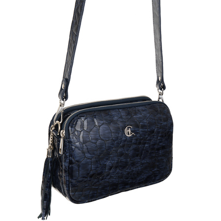 Listonoszka Canaletto z lakierowanej skóry w kolorze granatowym