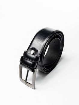 Gładki pasek męski z wysokojakościowej połyskującej skóry naturalnej - Rovicky 110
