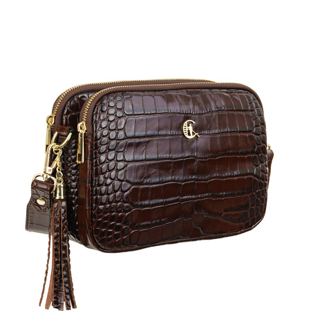 Listonoszka Canaletto - luksusowa skóra krokodyla w eleganckim brązie