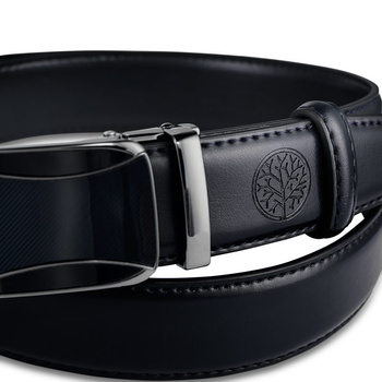 Skórzany pasek męski ELITE granatowy 105-cm