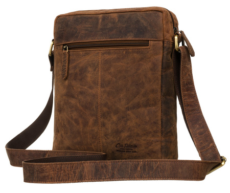 Listonoszka męska brązowa z naturalnej skóry - Peterson