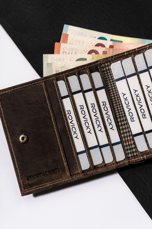 Duży skórzany portfel męski z zatrzaskiem - Buffalo Wild