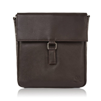 Torebka listonoszka ze skóry naturalnej brązowa Paolo Peruzzi T-125-BR