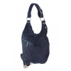 Klasyczny worek na ramię ,zamki suwaki XL A4  Shopper bag zamsz naturalny  granatowy W345BS