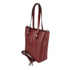 Klasyczna Włoska torebka skórzana na ramię mieści A4 ,Vera Pelle , Bordowa  MVN14R