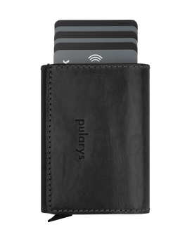 Portfel BOSTO wykonany z roślinnie garbowanej skóry Nomad czarny