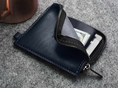 Portfel OLDTIMER  wykonany z roślinnie garbowanej skóry Nomad czarny