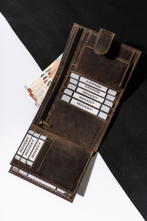 Duży portfel męski z bydlęcej skóry naturalnej - Buffalo Wild