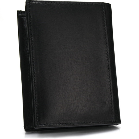 Skórzany portfel męski Bellugio RFID - czarny